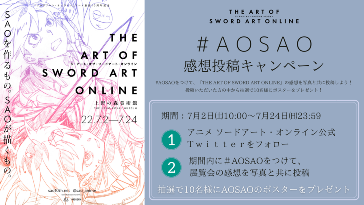 美術展 The Art Of Sword Art Online 22年7月2日 土 24日 日 上野の森美術館 アニメ ソードアート オンライン 10周年プロジェクト